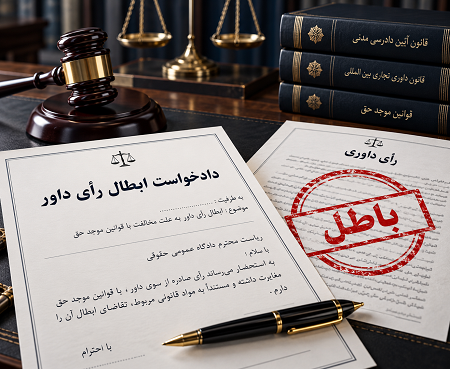 عکس نمونه دادخواست ابطال رأی داور به علت مخالفت با قوانین موجد حق
